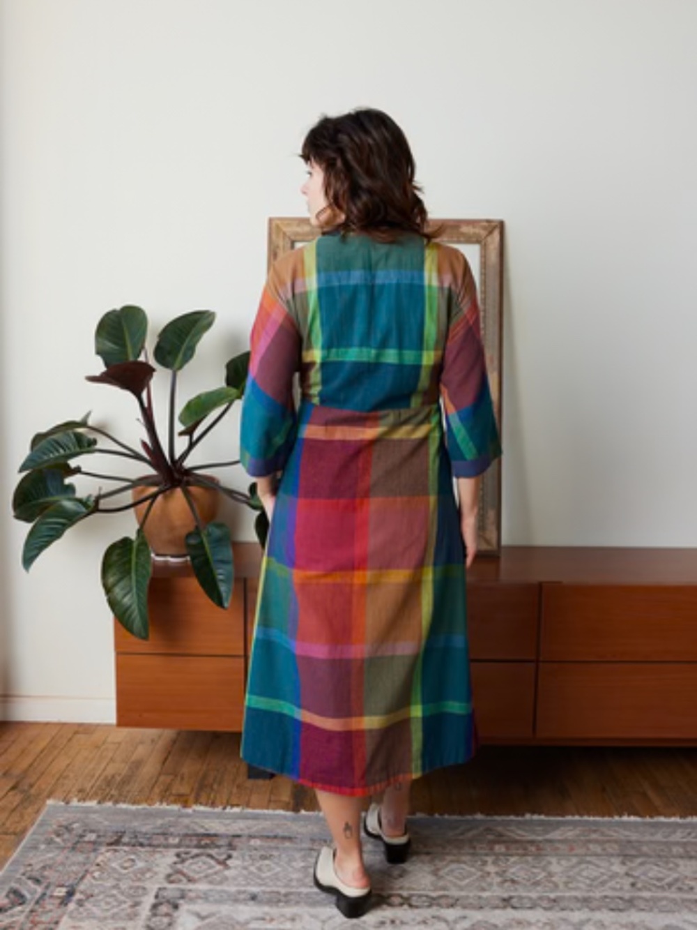 NWT Rujuta Sheth Tara Wrap Dress, Madras Chex,  Size XL/1X - Picture 2 of 8